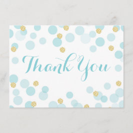 Blaue Goldpunkt-Babyparty danken Ihnen Dankeskarte