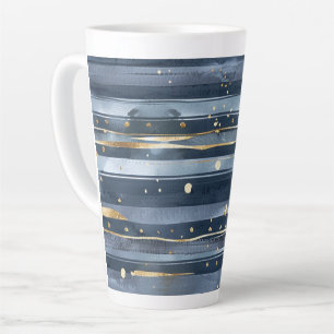 Blaue Goldstreifen Punkte Träume Milchtasse