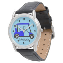 Blaue Golf Buggy Uhr