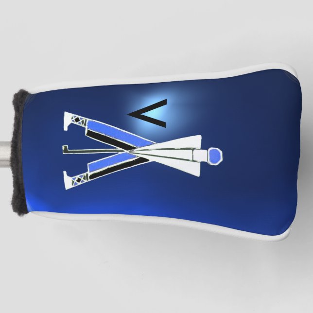 BLAUE GOLFER, GOLFSPIELER-MONOGRAMM GOLF HEADCOVER (Vorderseite)