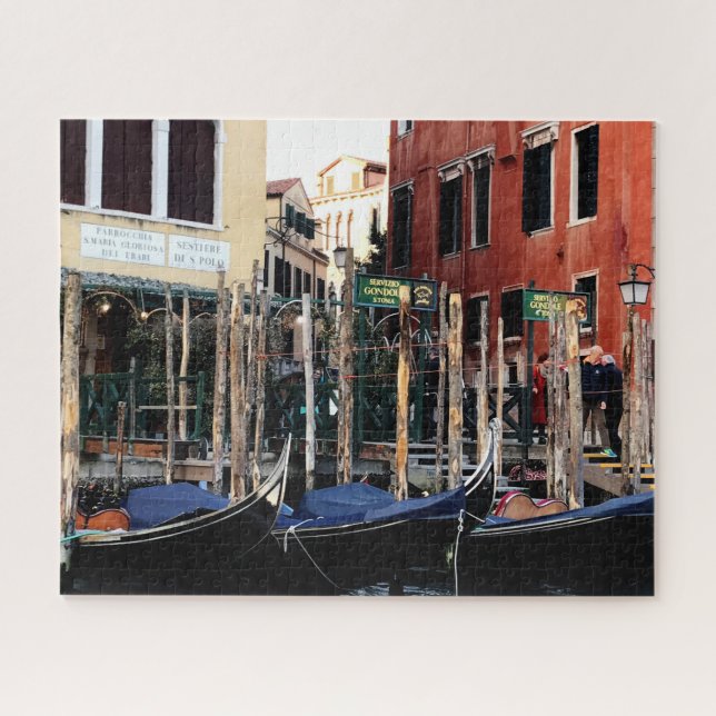 Blaue Gondeln am Canale Grande in Venedig Puzzle (Horizontal)