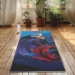 Blaue gotische Drachen Meerjungfrau Fantasy Lila Yogamatte