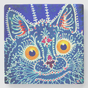 Blaue gotische Katze Steinuntersetzer