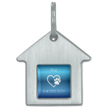 Blaue Gradient-Eat-Play-Love-Hundehalsband mit ind