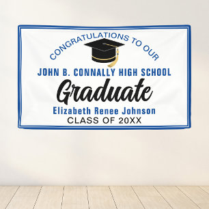 Blaue Gratulations-Absolventen-Party individuell a Banner