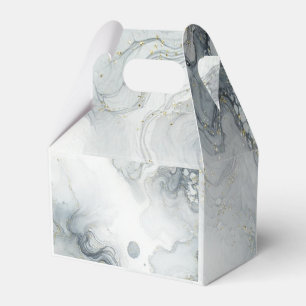 Blaue Grau & Gold Beachige Aquarell-Strandhochzeit Geschenkschachtel