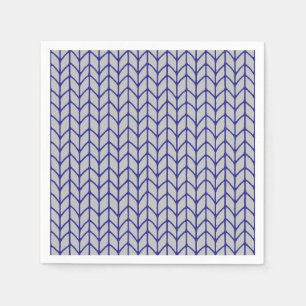 BLAUE GRAU STRICK Standard Cocktail Papier Napkins Serviette