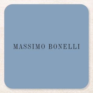 Blaue Graue Minimalistische Einfache Lesbare Moder Rechteckiger Pappuntersetzer