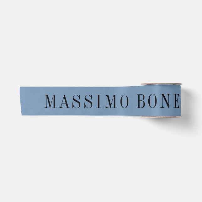 Blaue Graue Minimalistische Einfache Lesbare Moder Satinband (Vorderseite)