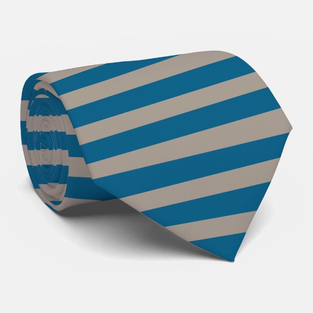 Blaue Graue Streifen Nahtloses Muster Krawatte (Gerollt)
