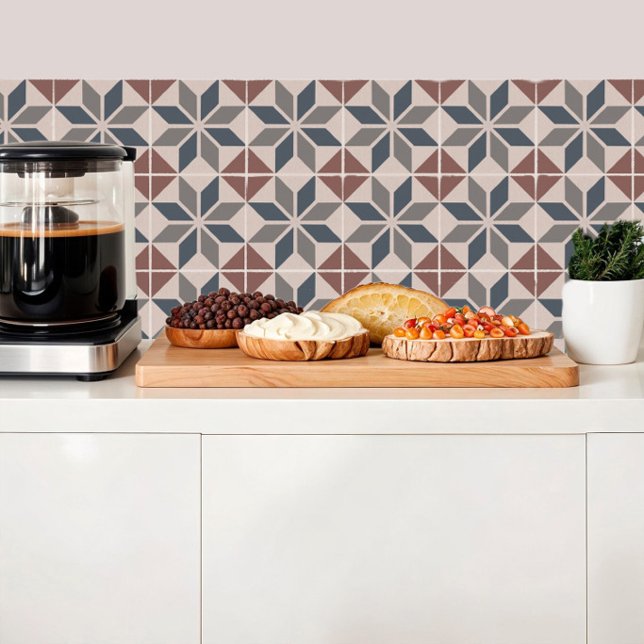 Blaue, graue und erdfarbene Diamantziegel Fliese (Von Creator hochgeladen)