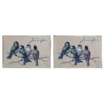 Blaue graue Vögel in einer Zweigstelle Vintag