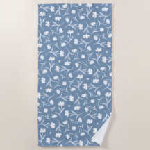 Blaue Graue Weiße Liberty Blumenmuster Elegante Po