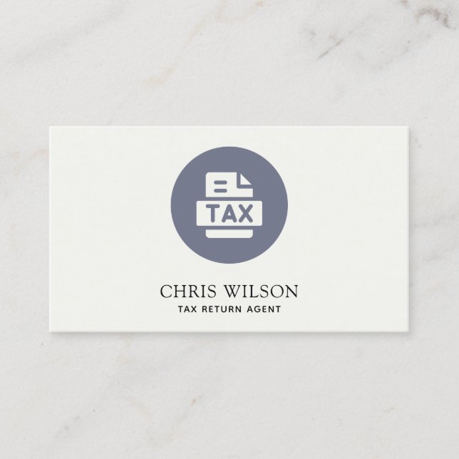 BLAUE GRAY MODERNE STEUERRÜCKKEHRSTEUER AGENT VORB VISITENKARTE (Vorderseite)