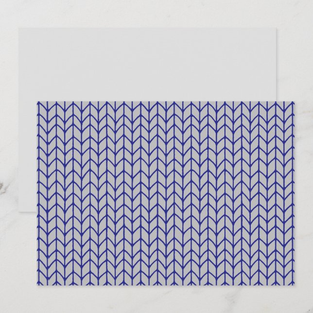 BLAUE GRAY STRICK 12x18 Flachkarte / Horizontal Karte (Vorne/Hinten)