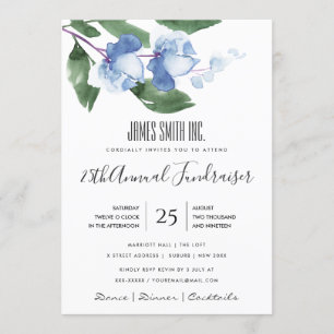 BLAUE GREEN INK WATERCOLOR FLORAL CORPORATE EVENT EINLADUNG