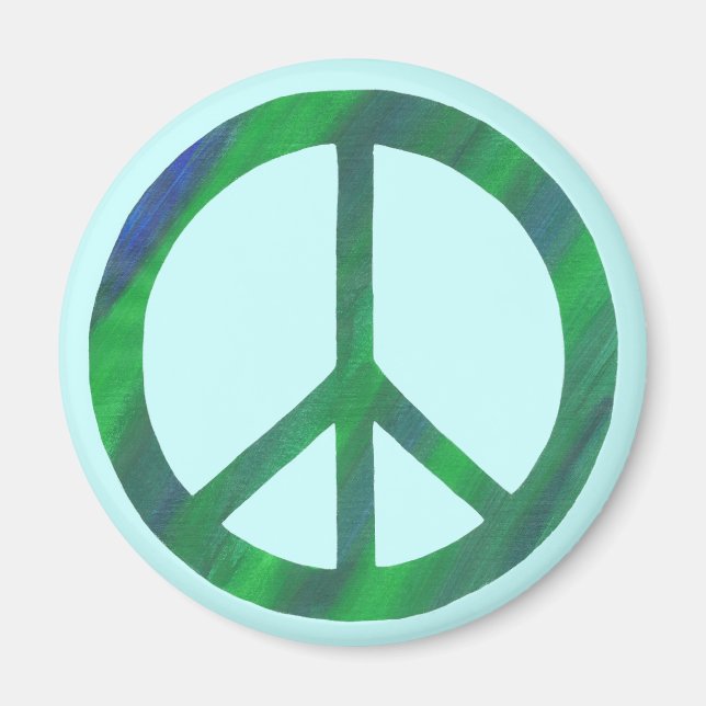 Blaue Green Peace-Zeichen Magnet (Vorne)