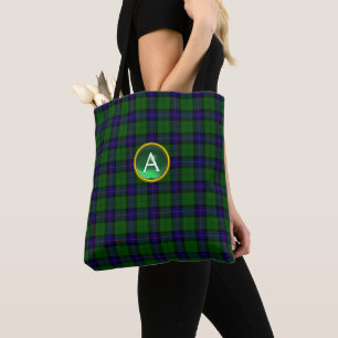 BLAUE GREEN SCOTT ARMSTRONG TARTAN GEM MONOGRAMM