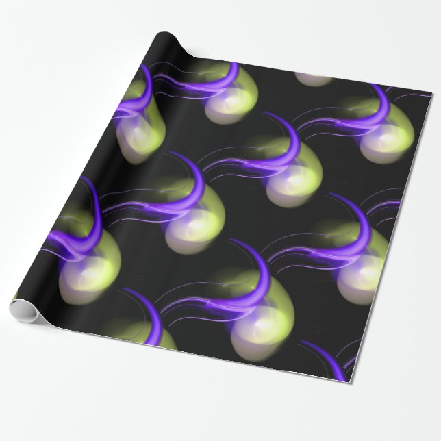 BLAUE GREEN WHITE ALIEN PEARLS GESCHENKPAPIER (Ungerollt)