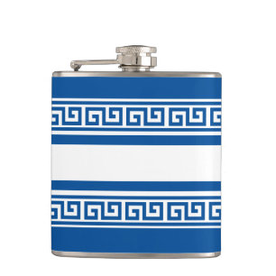 Blaue Griechische Schlüssel-Flasche Flachmann