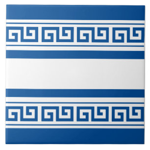 Blaue griechische Schlüsselkeramikfliese Fliese
