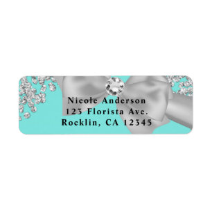 Blaue große weiße Schleife Diamanten Brautparty