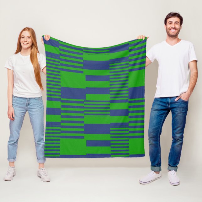 Blaue Grün Patchwork Streifen Design  Fleecedecke (Beispiel)