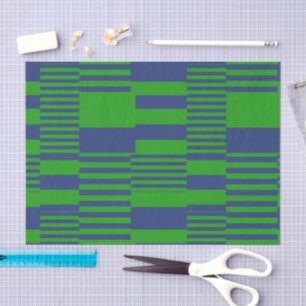Blaue Grün Patchwork Streifen Design  Seidenpapier
