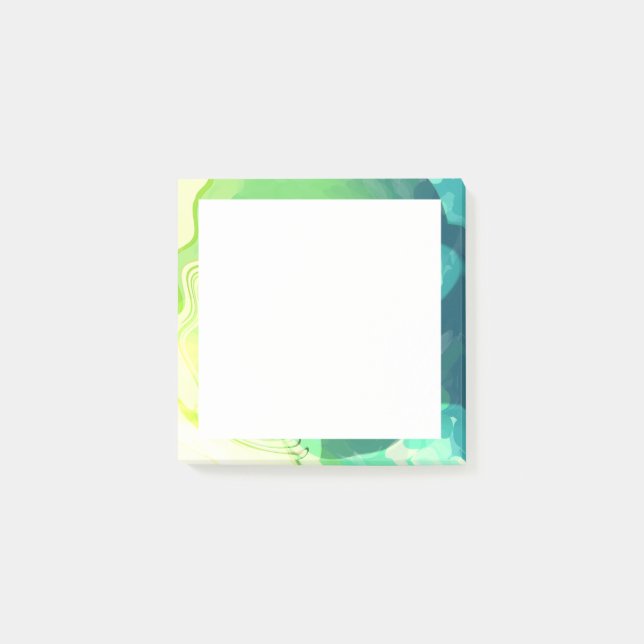 Blaue Grüne Abstrakte Ozeane Post-it Klebezettel (Vorderseite)
