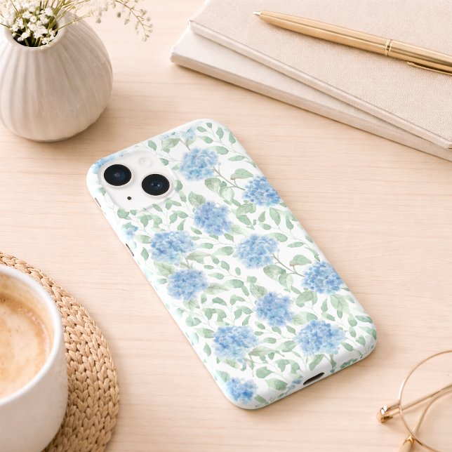 Blaue Grüne Aquarell-Wildblume Case-Mate iPhone Hülle (Blue Green Watercolor Wildflower Phone Case)