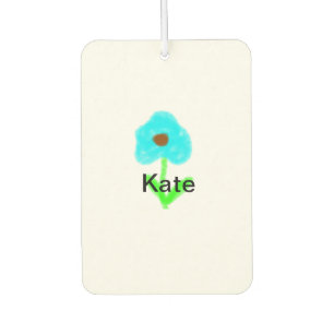 Blaue grüne Aquarellfarbe fügt dem Text einen eige Autolufterfrischer