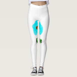 Blaue grüne Aquarellfarbe fügt dem Text einen eige Leggings