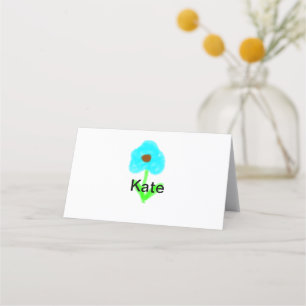 Blaue grüne Aquarellfarbe fügt dem Text einen eige Platzkarte