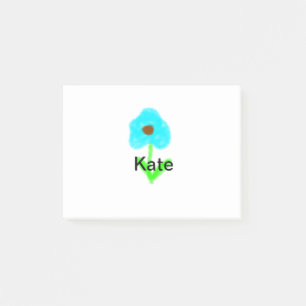 Blaue grüne Aquarellfarbe fügt dem Text einen eige Post-it Klebezettel