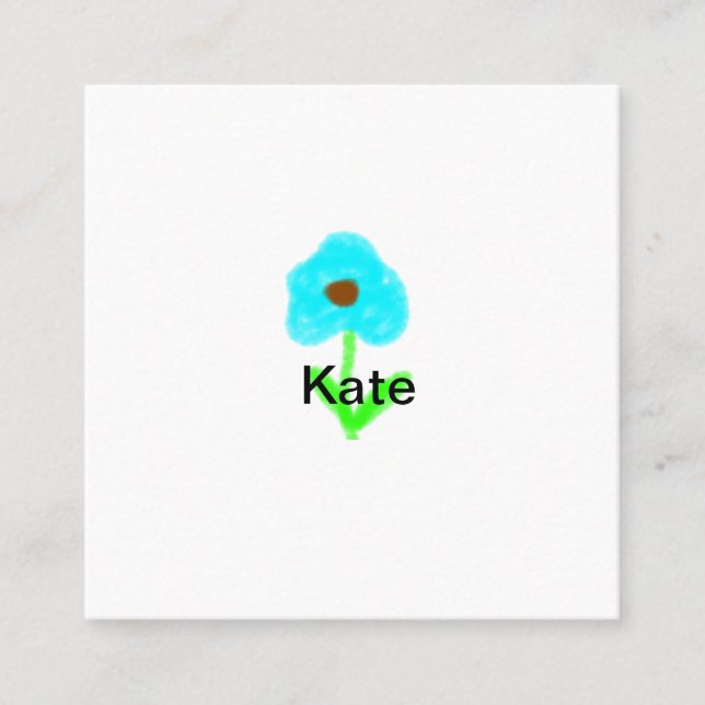 Blaue grüne Aquarellfarbe fügt dem Text einen eige Quadratische Visitenkarte (Vorderseite)