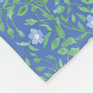 Blaue grüne Blumenmuster Muster im Landstil Fleecedecke