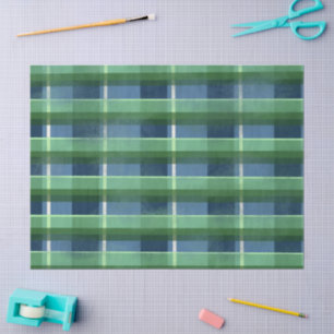 Blaue grüne decoupage mit kariertem Muster Seidenpapier