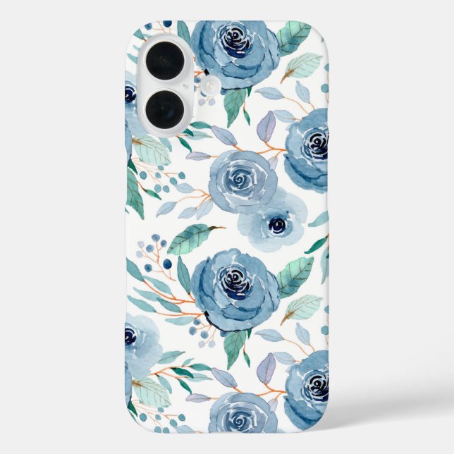Blaue grüne Flora Case-Mate iPhone Hülle (Rückseite)