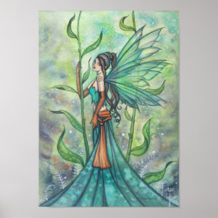 Blaue grüne Gartenfee-Kunst von Molly Harrison Poster