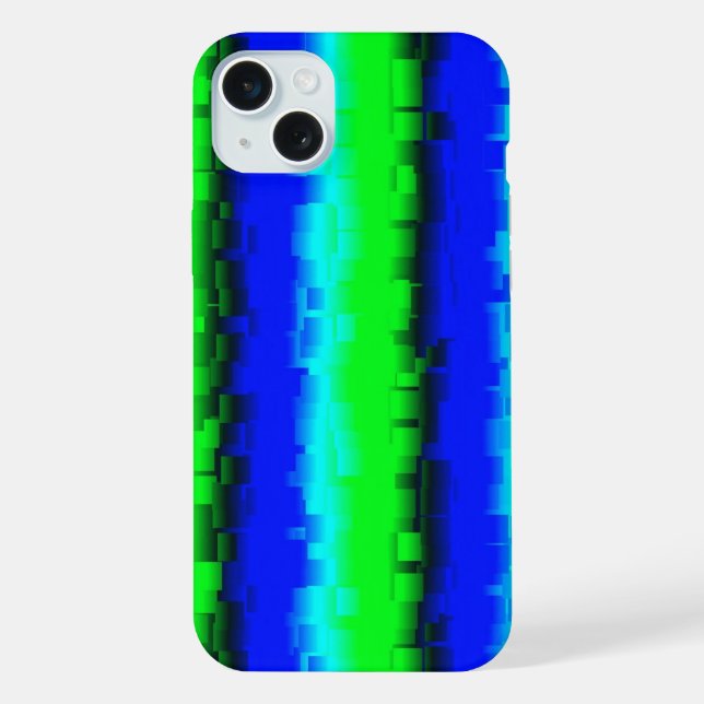 Blaue Grüne Gebrochene Glasstreifen iPhone Hülle (Rückseite)