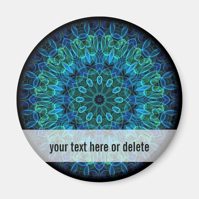 Blaue Grüne Gemeine Kaleidoskop Magnet (Vorne)