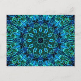 Blaue Grüne Gemeine Kaleidoskop Postkarte