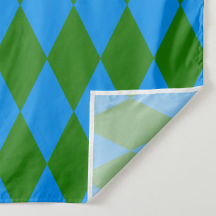 Blaue grüne Harlekin-Karuomuster-Design Stoff