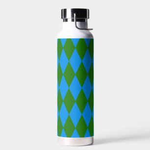 Blaue grüne Harlekin-Karuomuster Trinkflasche