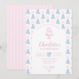 Blaue Grüne Hortensien Rosa Bogen Spalier Einladung