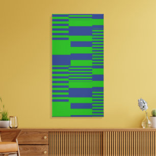 Blaue Grüne Patchwork-Streifen-Design  Leinwanddruck