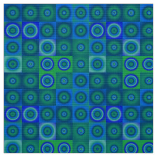 Blaue grüne Punkte und Quadrate Stoff