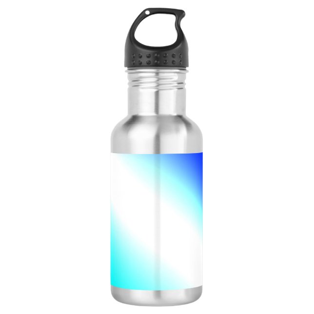 Blaue grüne Regenbogenfarben abstrakte Textur Edelstahlflasche (Vorderseite)