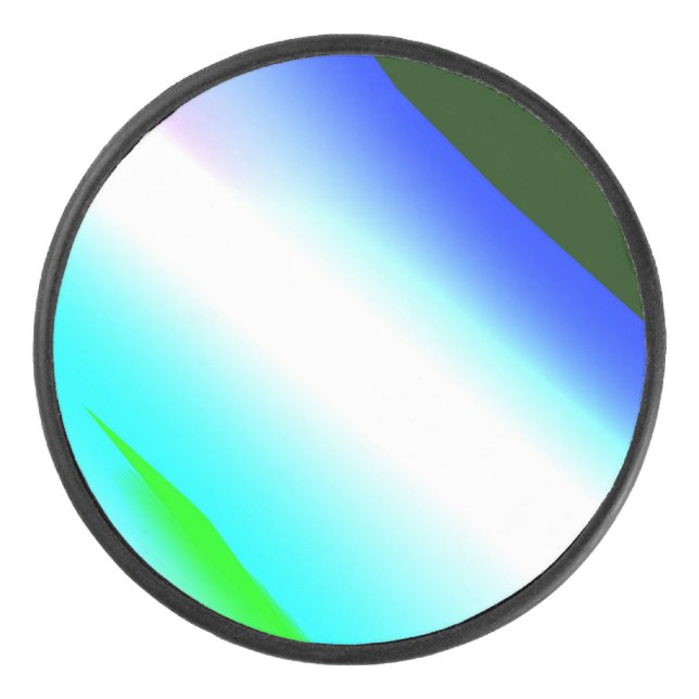 Blaue grüne Regenbogenfarben abstrakte Textur Eishockey Puck (Vorderseite)