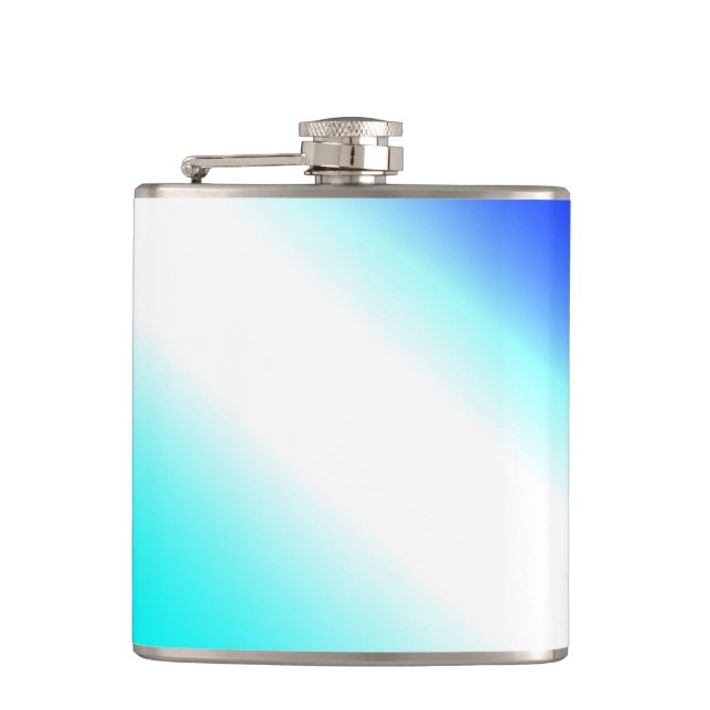 Blaue grüne Regenbogenfarben abstrakte Textur Flachmann (Vorderseite)